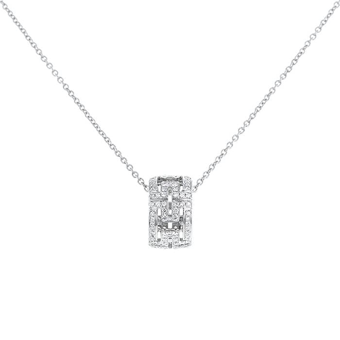 [LuxJewelry]PARENTESI NECKLACE SILVER DIAMOND