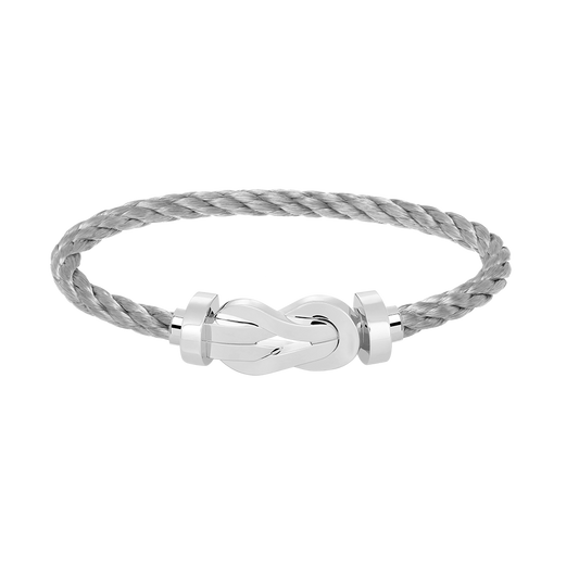[LuxJewelry]CHANCE LARGE 8 FIGURE BUCKLE NO DIAMOND BRACELET SILVER