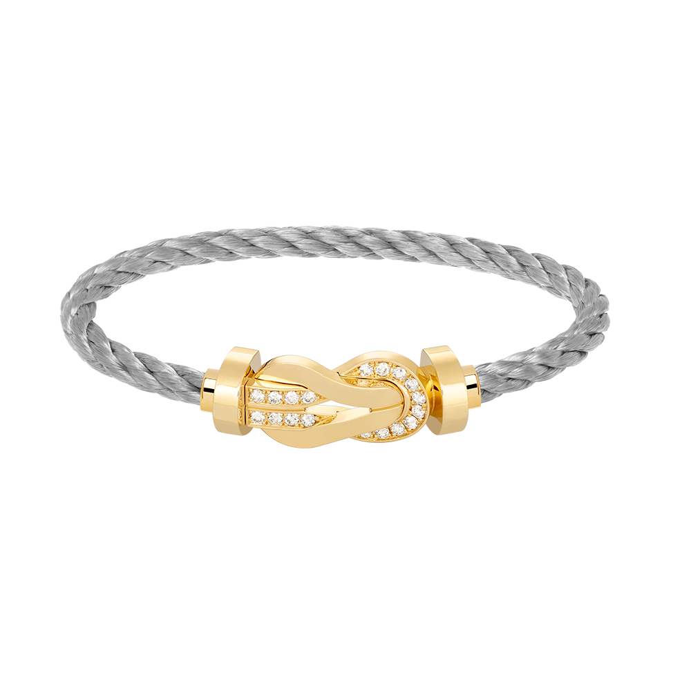 [LuxJewelry]CHANCE LARGE 8 FIGURE BUCKLE HALF DIAMOND BRACELET GOLD