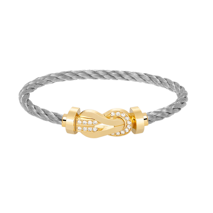 [LuxJewelry]CHANCE LARGE 8 FIGURE BUCKLE HALF DIAMOND BRACELET GOLD