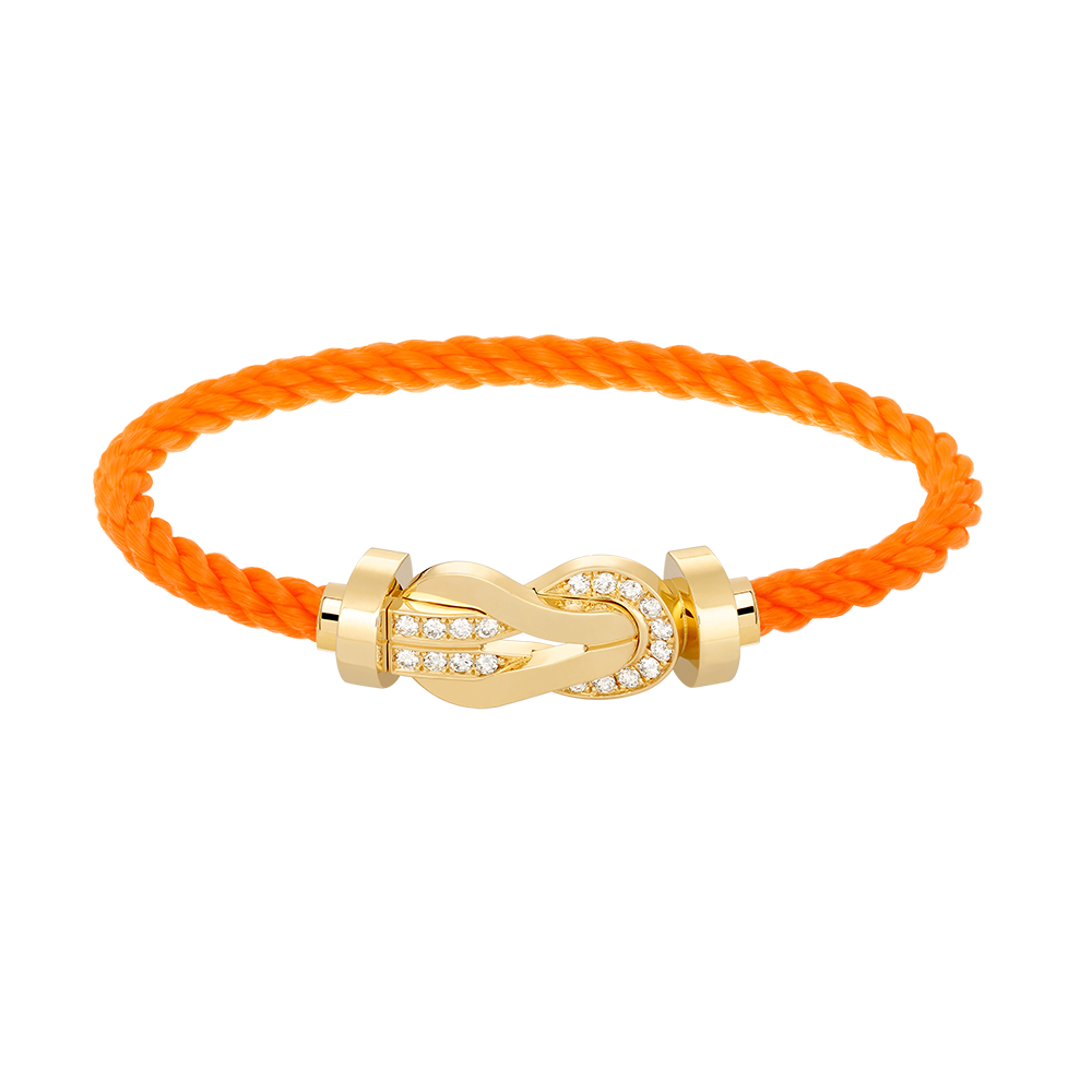 [LuxJewelry]CHANCE LARGE 8 FIGURE BUCKLE HALF DIAMOND BRACELET GOLD