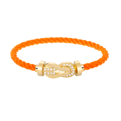 [LuxJewelry]CHANCE LARGE 8 FIGURE BUCKLE HALF DIAMOND BRACELET GOLD