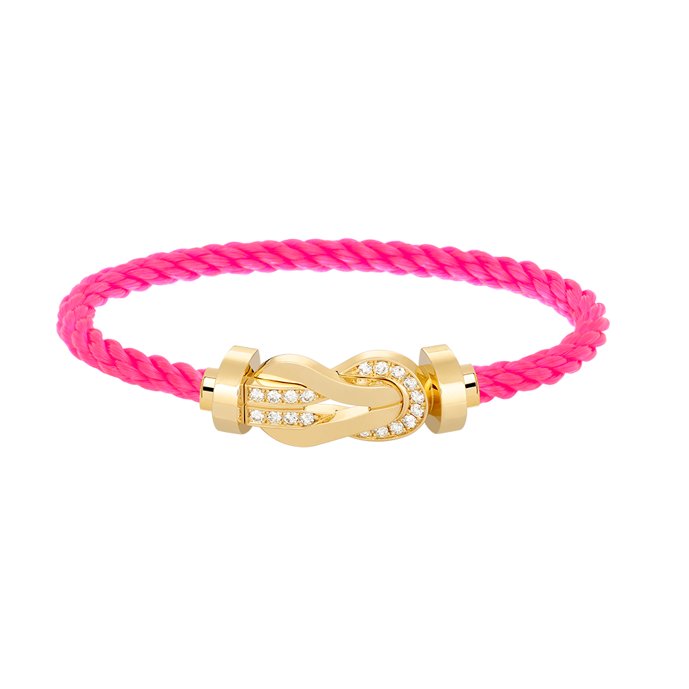 [LuxJewelry]CHANCE LARGE 8 FIGURE BUCKLE HALF DIAMOND BRACELET GOLD