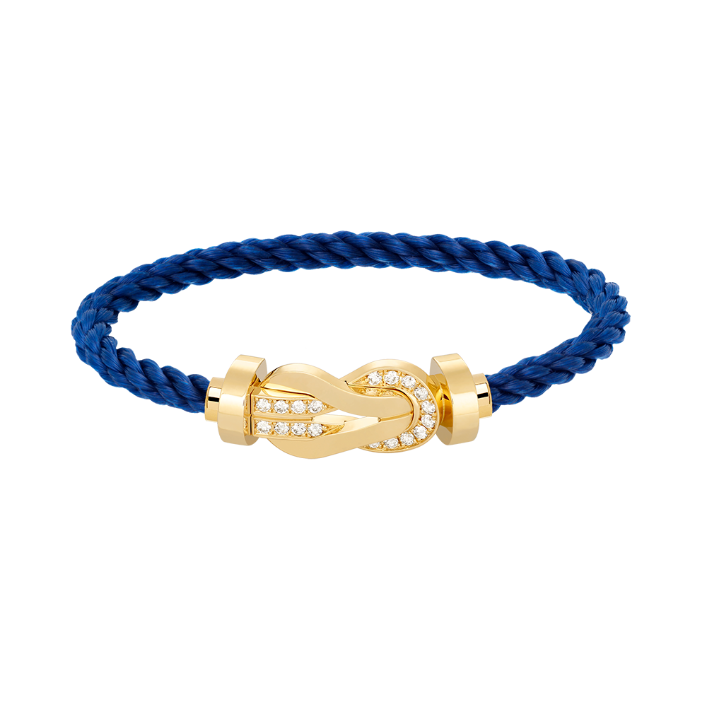 [LuxJewelry]CHANCE LARGE 8 FIGURE BUCKLE HALF DIAMOND BRACELET GOLD