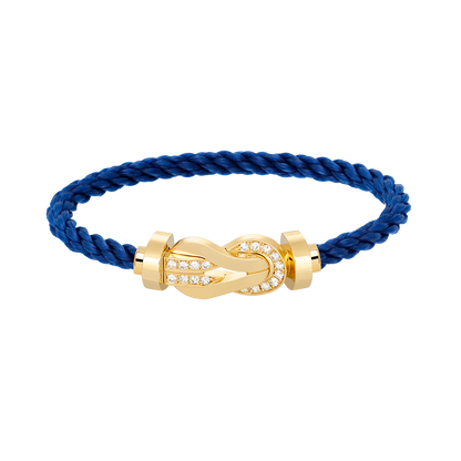 [LuxJewelry]CHANCE LARGE 8 FIGURE BUCKLE HALF DIAMOND BRACELET GOLD