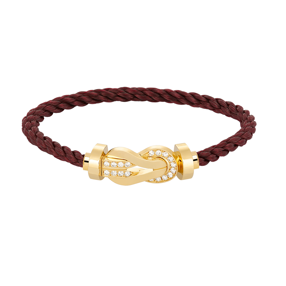 [LuxJewelry]CHANCE LARGE 8 FIGURE BUCKLE HALF DIAMOND BRACELET GOLD