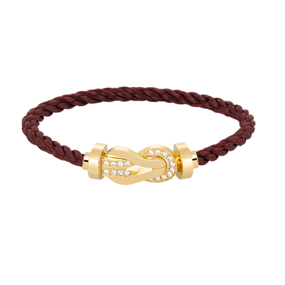 [LuxJewelry]CHANCE LARGE 8 FIGURE BUCKLE HALF DIAMOND BRACELET GOLD