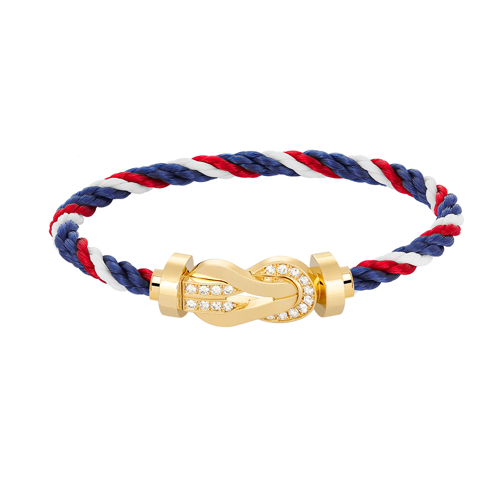 [LuxJewelry]CHANCE LARGE 8 FIGURE BUCKLE HALF DIAMOND BRACELET GOLD