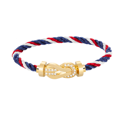 [LuxJewelry]CHANCE LARGE 8 FIGURE BUCKLE HALF DIAMOND BRACELET GOLD