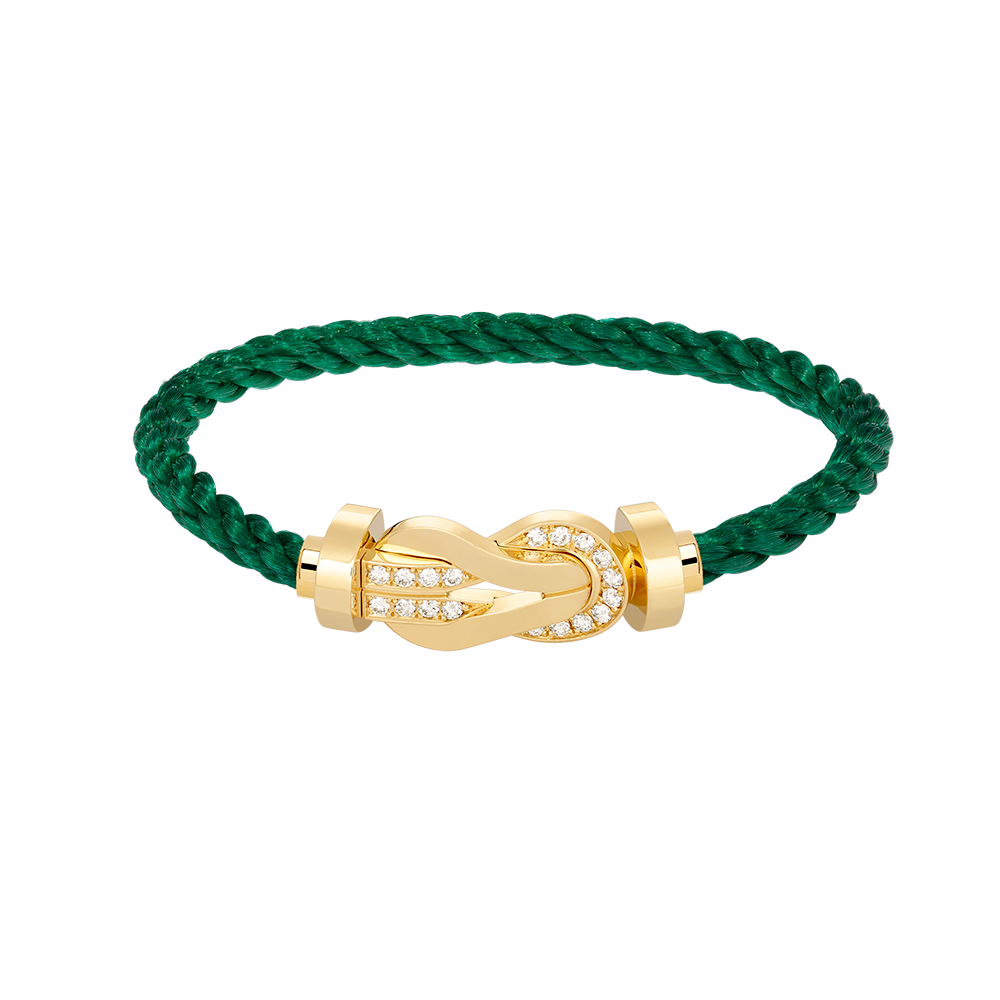 [LuxJewelry]CHANCE LARGE 8 FIGURE BUCKLE HALF DIAMOND BRACELET GOLD