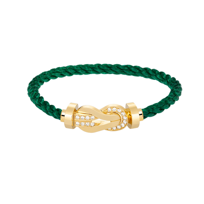 [LuxJewelry]CHANCE LARGE 8 FIGURE BUCKLE HALF DIAMOND BRACELET GOLD