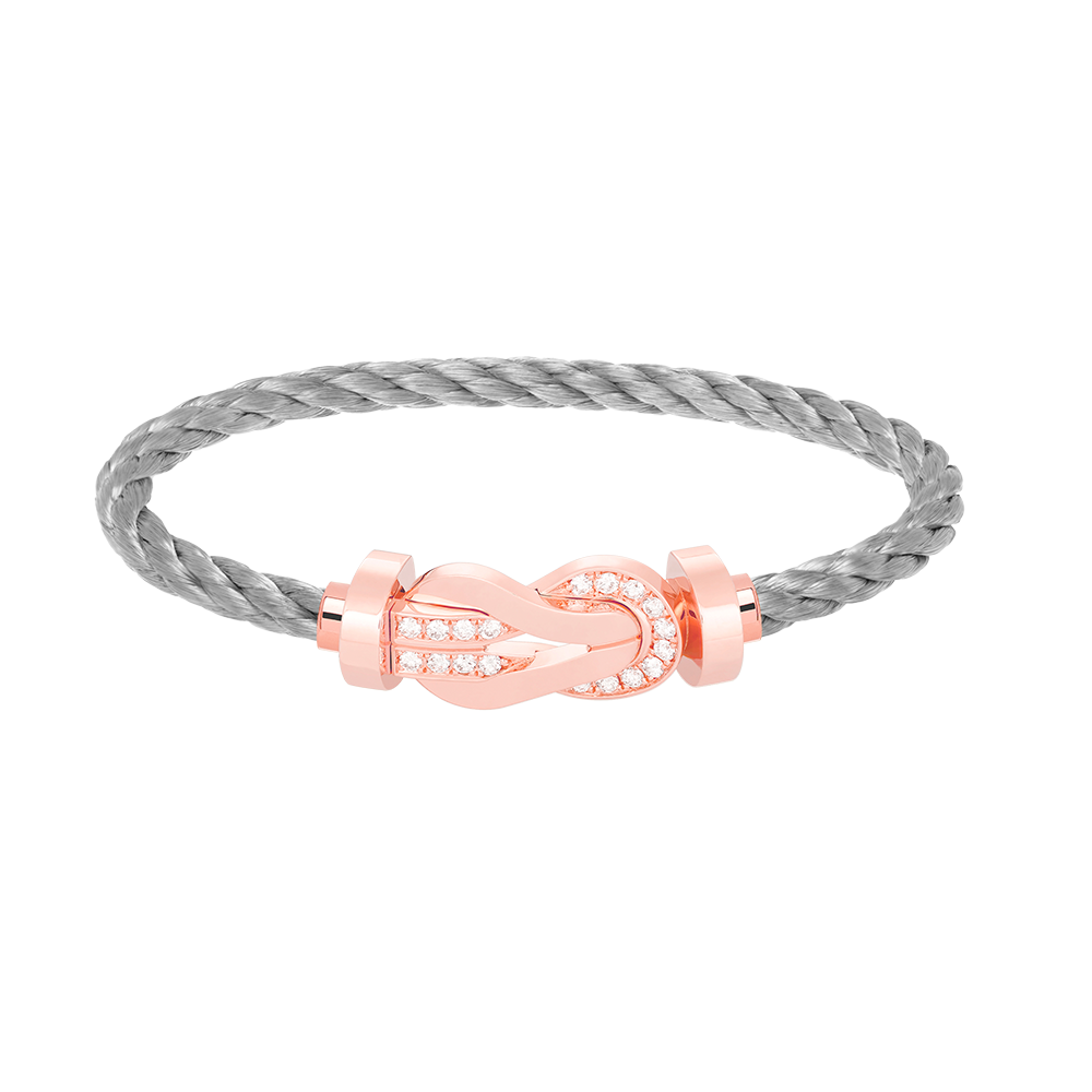 [LuxJewelry]CHANCE LARGE 8 FIGURE BUCKLE HALF DIAMOND BRACELET ROSE GOLD