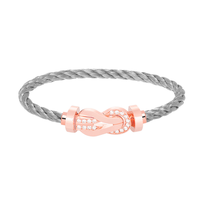 [LuxJewelry]CHANCE LARGE 8 FIGURE BUCKLE HALF DIAMOND BRACELET ROSE GOLD