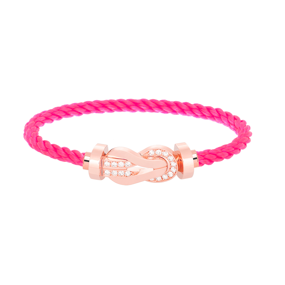 [LuxJewelry]CHANCE LARGE 8 FIGURE BUCKLE HALF DIAMOND BRACELET ROSE GOLD