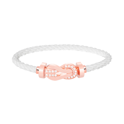 [LuxJewelry]CHANCE LARGE 8 FIGURE BUCKLE HALF DIAMOND BRACELET ROSE GOLD