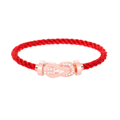 [LuxJewelry]CHANCE LARGE 8 FIGURE BUCKLE HALF DIAMOND BRACELET ROSE GOLD