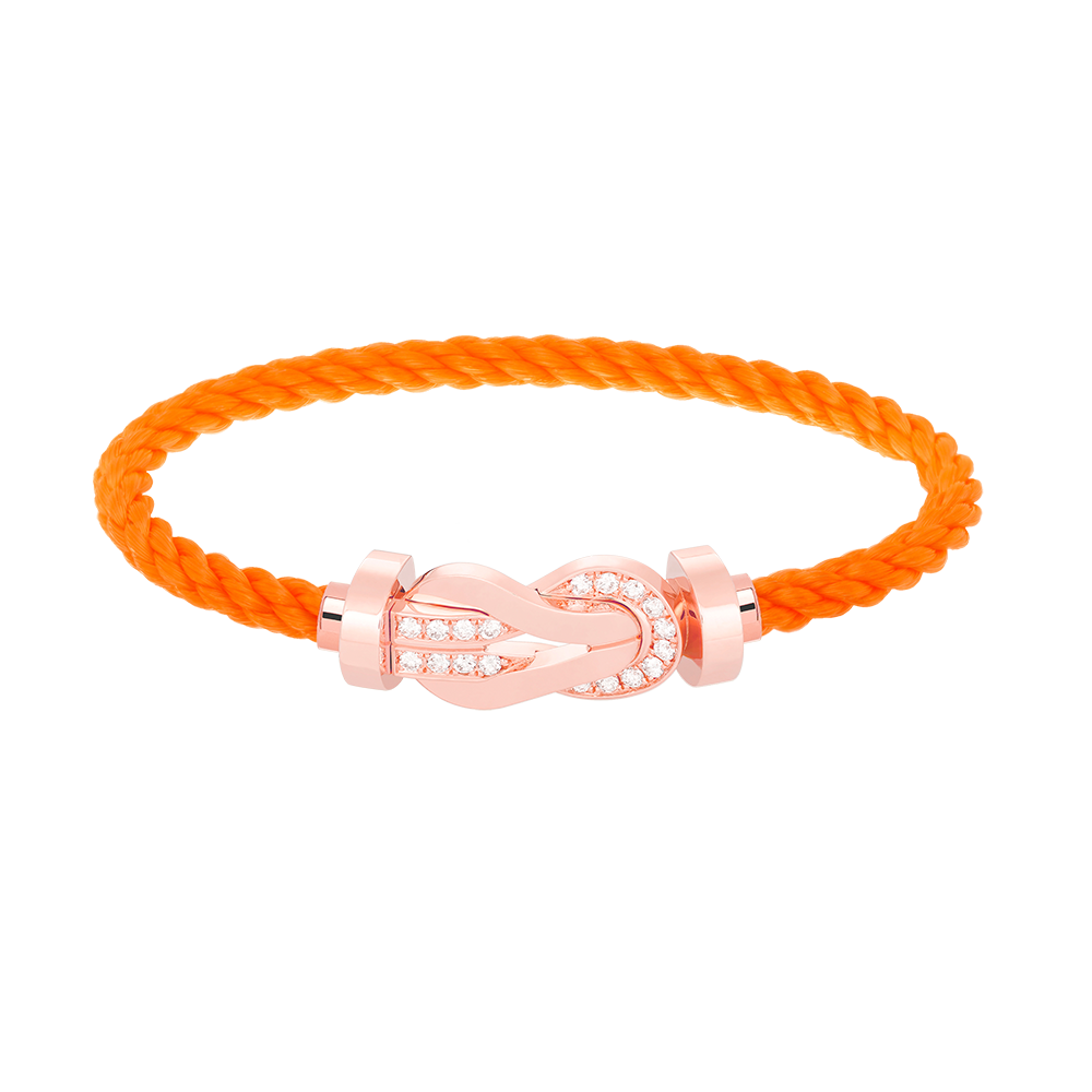 [LuxJewelry]CHANCE LARGE 8 FIGURE BUCKLE HALF DIAMOND BRACELET ROSE GOLD