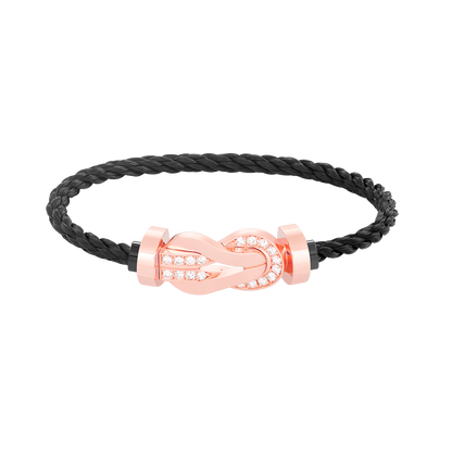 [LuxJewelry]CHANCE LARGE 8 FIGURE BUCKLE HALF DIAMOND BRACELET ROSE GOLD