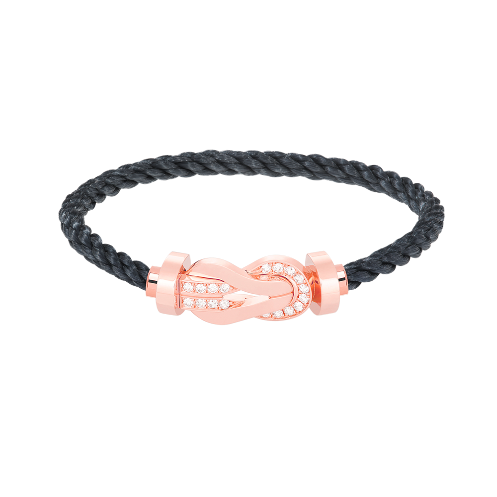 [LuxJewelry]CHANCE LARGE 8 FIGURE BUCKLE HALF DIAMOND BRACELET ROSE GOLD