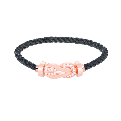 [LuxJewelry]CHANCE LARGE 8 FIGURE BUCKLE HALF DIAMOND BRACELET ROSE GOLD