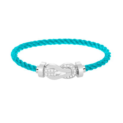 [LuxJewelry]CHANCE LARGE 8 FIGURE BUCKLE HALF DIAMOND BRACELET SILVER