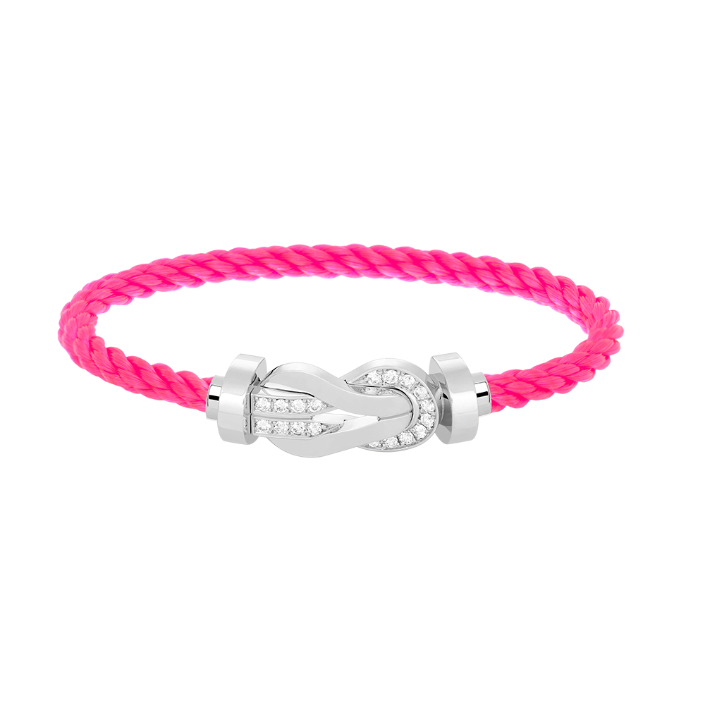[LuxJewelry]CHANCE LARGE 8 FIGURE BUCKLE HALF DIAMOND BRACELET SILVER