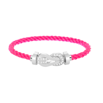 [LuxJewelry]CHANCE LARGE 8 FIGURE BUCKLE HALF DIAMOND BRACELET SILVER