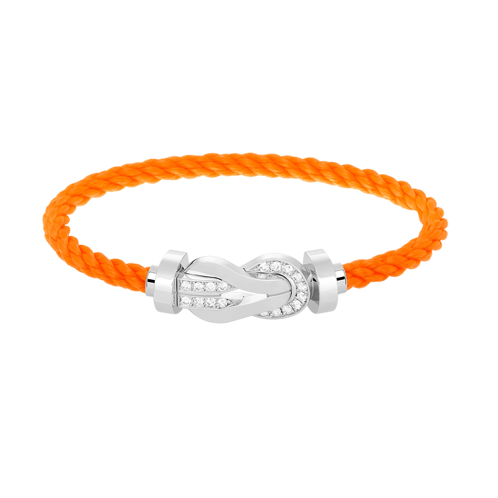 [LuxJewelry]CHANCE LARGE 8 FIGURE BUCKLE HALF DIAMOND BRACELET SILVER