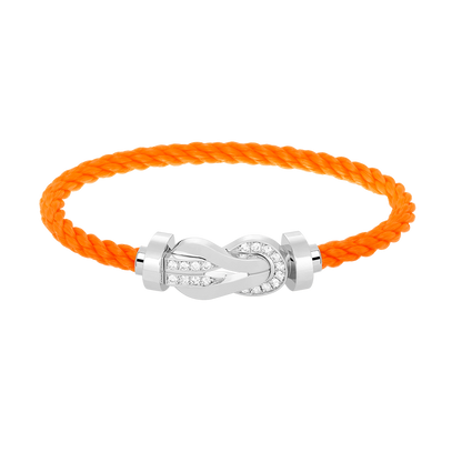 [LuxJewelry]CHANCE LARGE 8 FIGURE BUCKLE HALF DIAMOND BRACELET SILVER