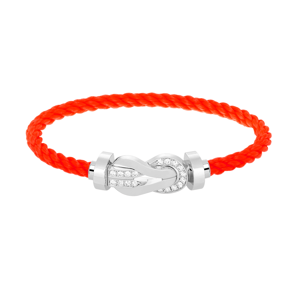 [LuxJewelry]CHANCE LARGE 8 FIGURE BUCKLE HALF DIAMOND BRACELET SILVER