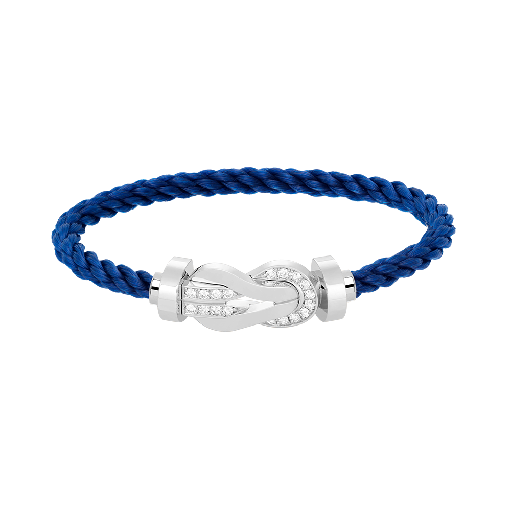 [LuxJewelry]CHANCE LARGE 8 FIGURE BUCKLE HALF DIAMOND BRACELET SILVER