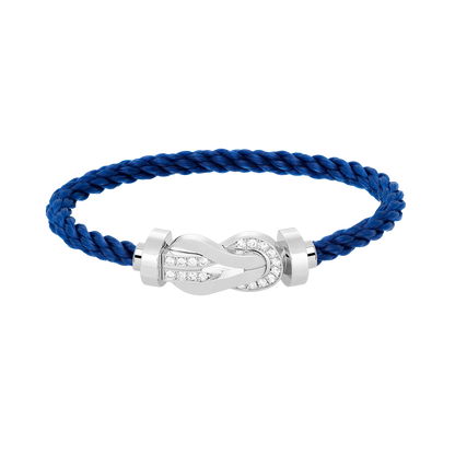 [LuxJewelry]CHANCE LARGE 8 FIGURE BUCKLE HALF DIAMOND BRACELET SILVER