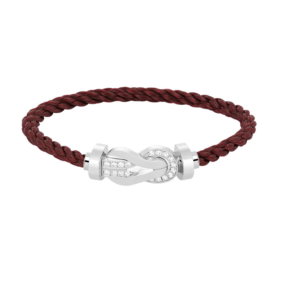 [LuxJewelry]CHANCE LARGE 8 FIGURE BUCKLE HALF DIAMOND BRACELET SILVER