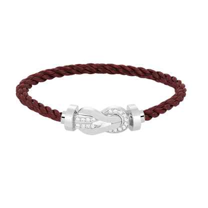[LuxJewelry]CHANCE LARGE 8 FIGURE BUCKLE HALF DIAMOND BRACELET SILVER