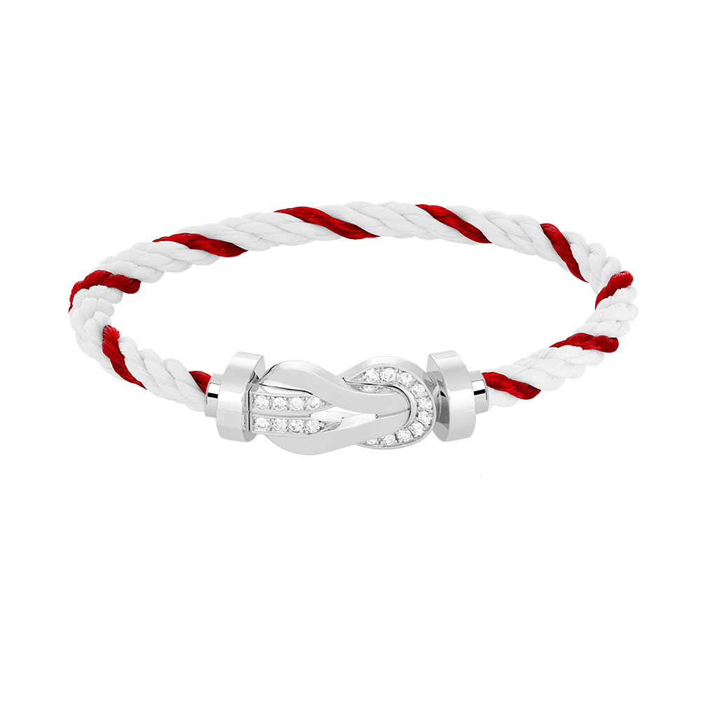 [LuxJewelry]CHANCE LARGE 8 FIGURE BUCKLE HALF DIAMOND BRACELET SILVER