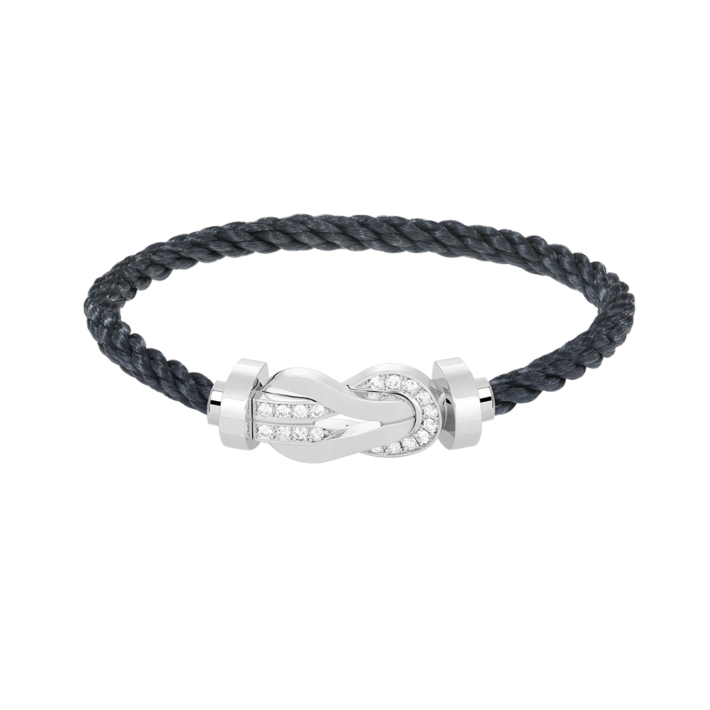 [LuxJewelry]CHANCE LARGE 8 FIGURE BUCKLE HALF DIAMOND BRACELET SILVER