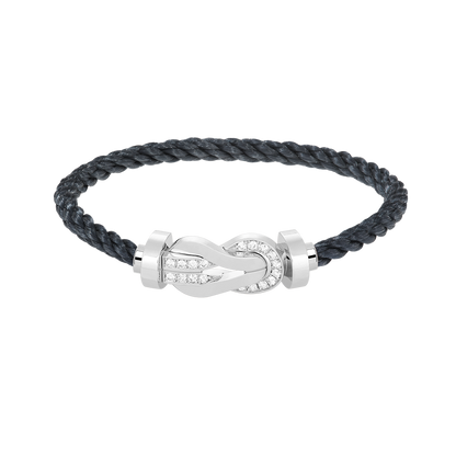 [LuxJewelry]CHANCE LARGE 8 FIGURE BUCKLE HALF DIAMOND BRACELET SILVER