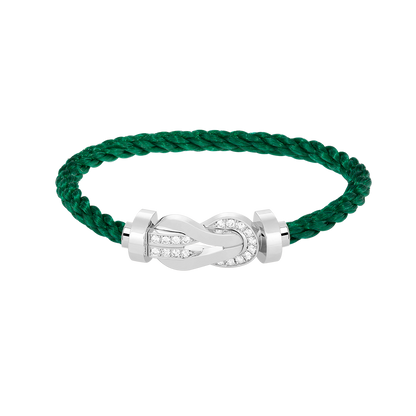 [LuxJewelry]CHANCE LARGE 8 FIGURE BUCKLE HALF DIAMOND BRACELET SILVER