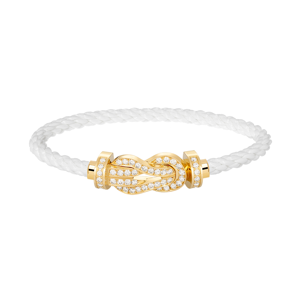 [LuxJewelry]CHANCE LARGE 8 FIGURE BUCKLE FULLDIAMOND BRACELET GOLD