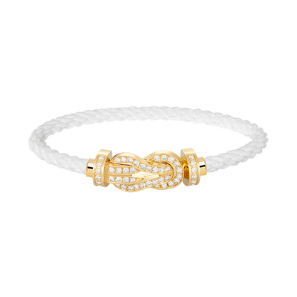 [LuxJewelry]CHANCE LARGE 8 FIGURE BUCKLE FULLDIAMOND BRACELET GOLD