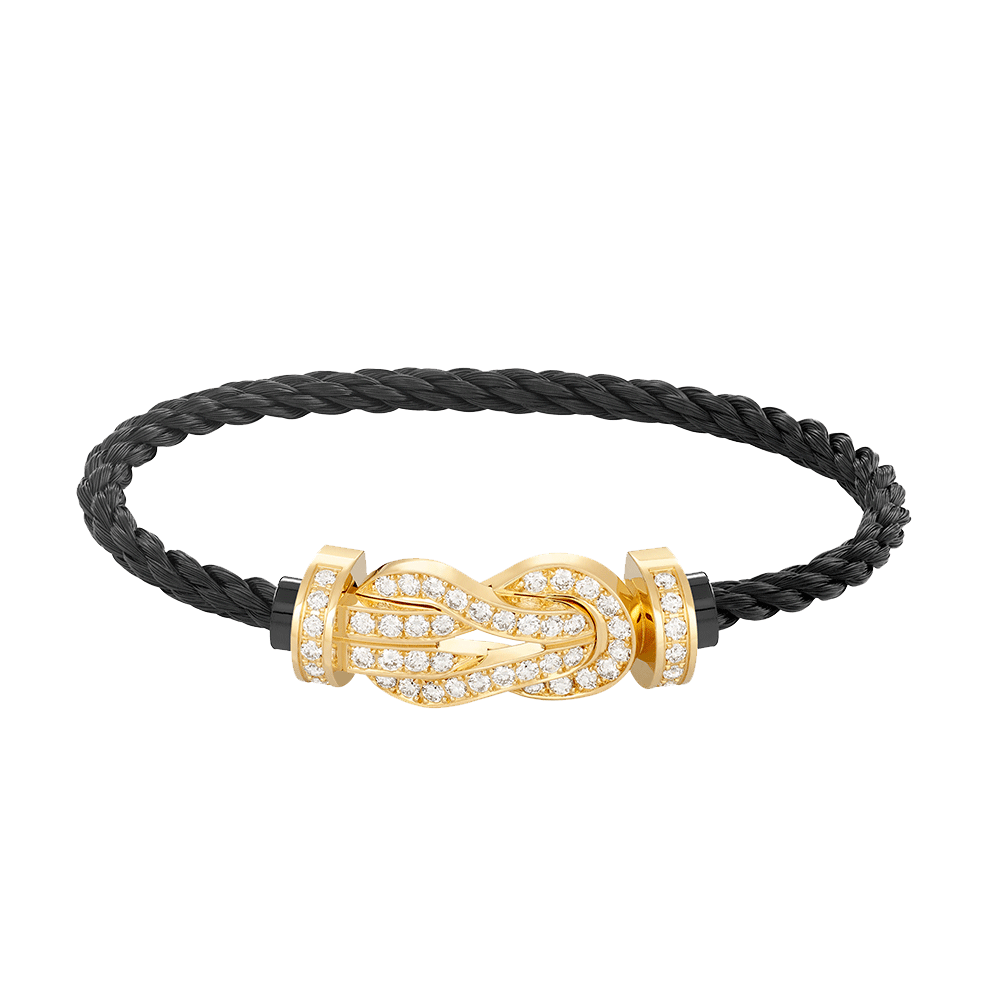 [LuxJewelry]CHANCE LARGE 8 FIGURE BUCKLE FULLDIAMOND BRACELET GOLD