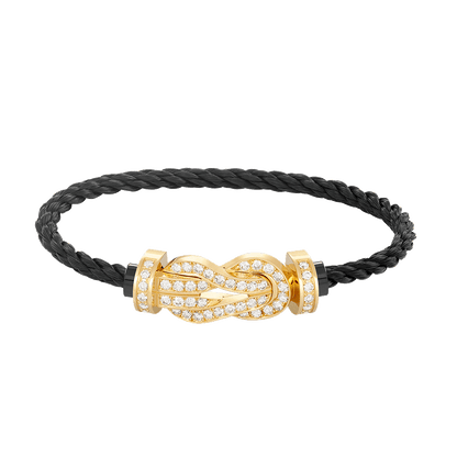 [LuxJewelry]CHANCE LARGE 8 FIGURE BUCKLE FULLDIAMOND BRACELET GOLD