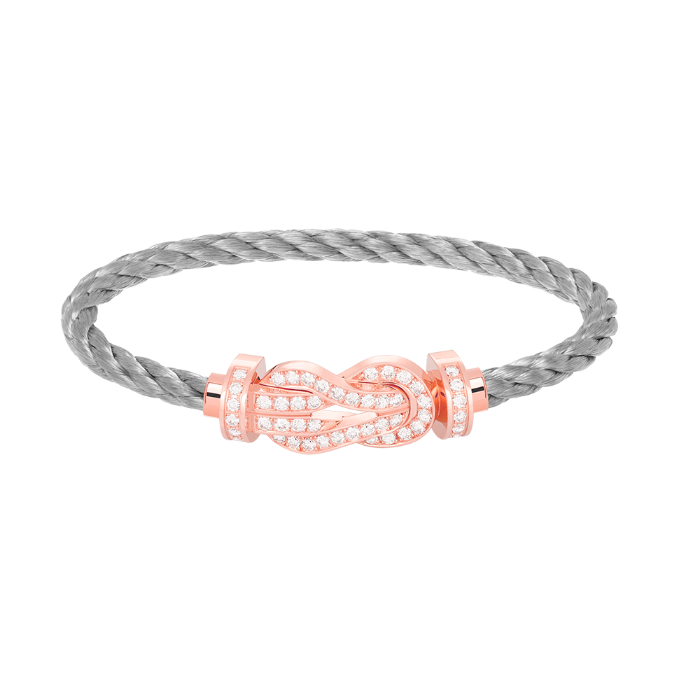 [LuxJewelry]CHANCE LARGE 8 FIGURE BUCKLE FULL DIAMOND BRACELET ROSE GOLD