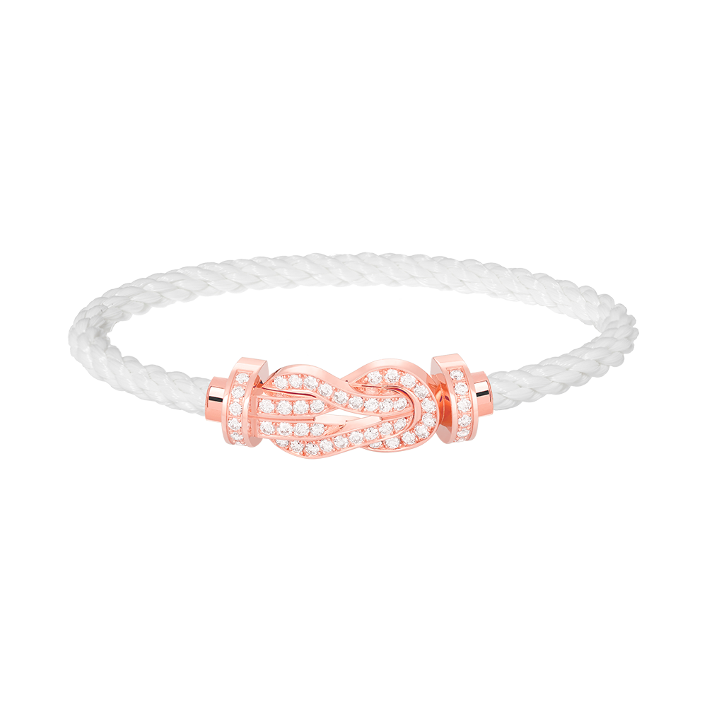 [LuxJewelry]CHANCE LARGE 8 FIGURE BUCKLE FULL DIAMOND BRACELET ROSE GOLD