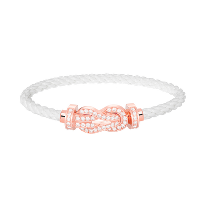 [LuxJewelry]CHANCE LARGE 8 FIGURE BUCKLE FULL DIAMOND BRACELET ROSE GOLD