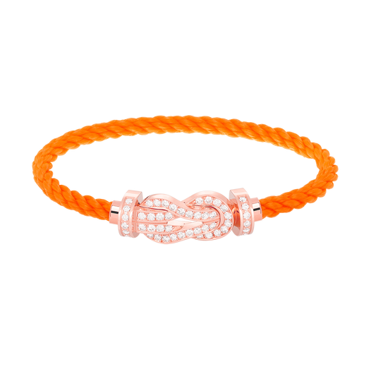 [LuxJewelry]CHANCE LARGE 8 FIGURE BUCKLE FULL DIAMOND BRACELET ROSE GOLD