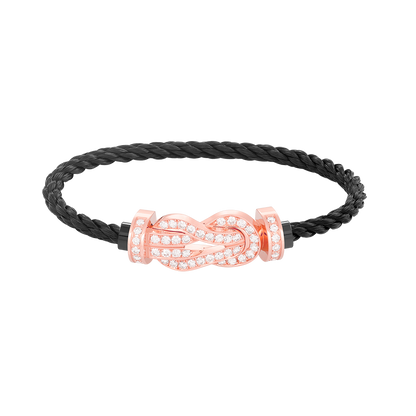 [LuxJewelry]CHANCE LARGE 8 FIGURE BUCKLE FULL DIAMOND BRACELET ROSE GOLD