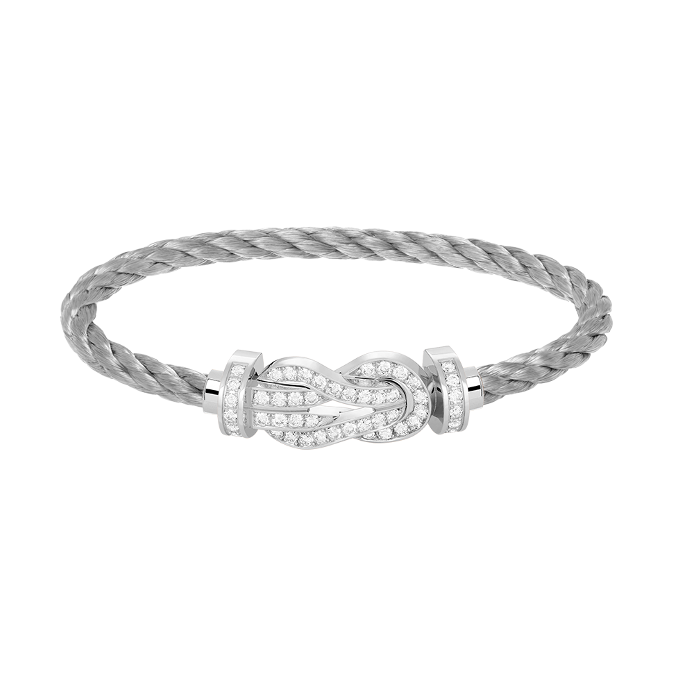 [LuxJewelry]CHANCE LARGE 8 FIGURE BUCKLE FULL DIAMOND BRACELET SILVER