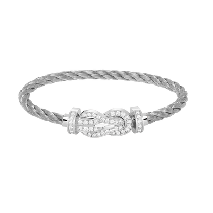 [LuxJewelry]CHANCE LARGE 8 FIGURE BUCKLE FULL DIAMOND BRACELET SILVER