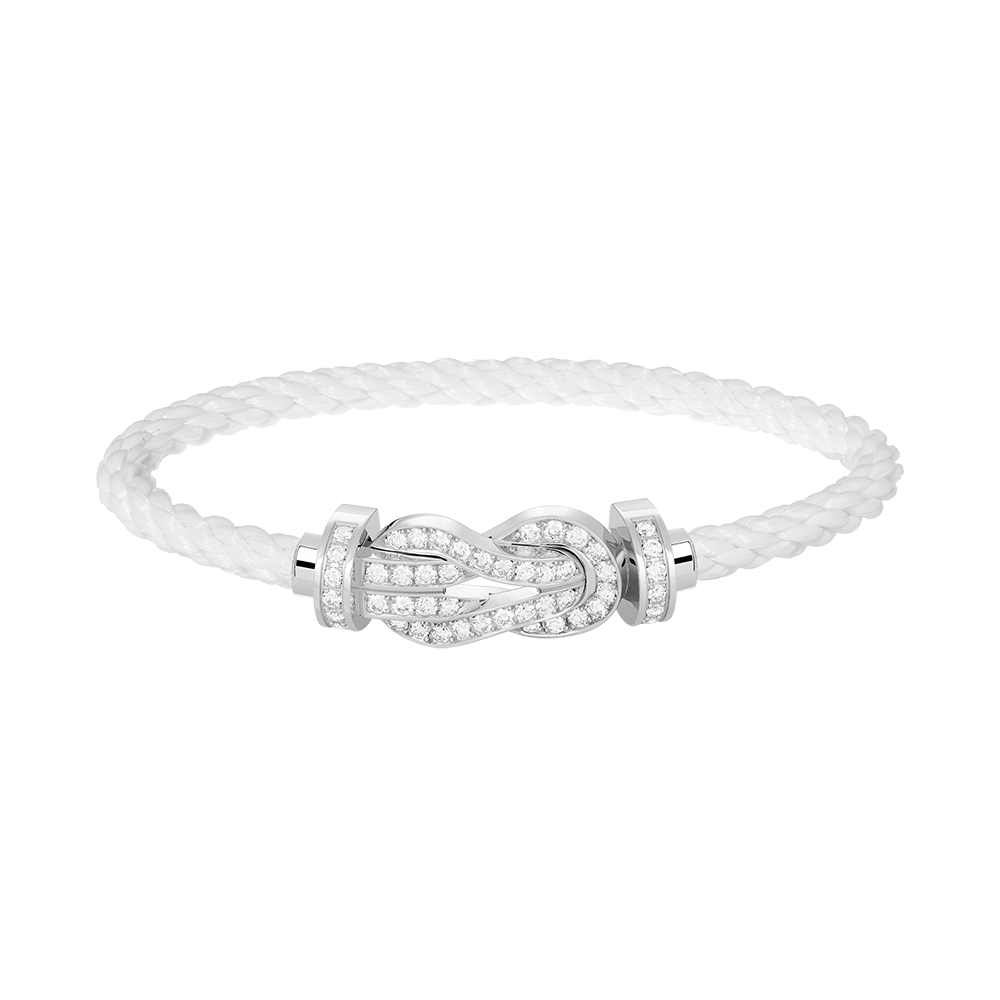 [LuxJewelry]CHANCE LARGE 8 FIGURE BUCKLE FULL DIAMOND BRACELET SILVER